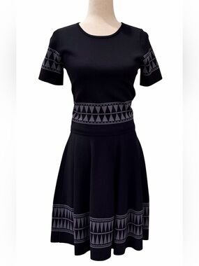 2 Piece Knit Top & Skirt, Black and White, Hale Bob NWOT, Size M